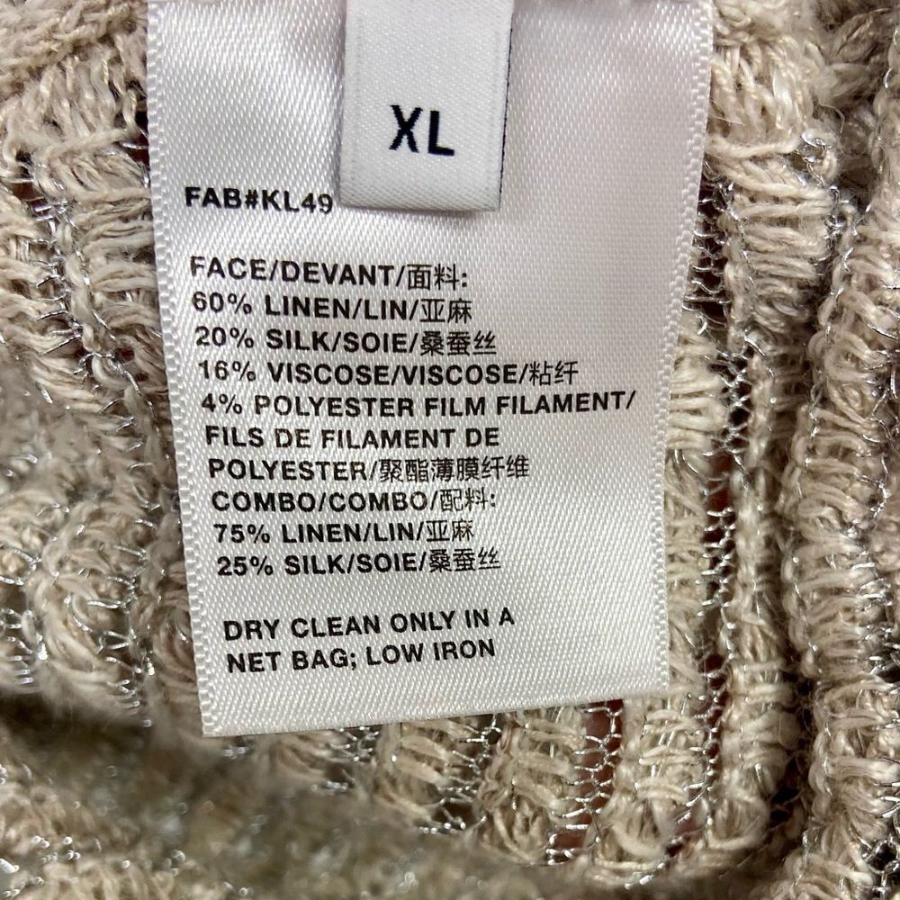 Lafayette 148 New York Textured Stitch Crewneck Linen Silk Blend Cardigan XL - Picture 6 of 12